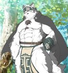  bulge canine clothing hachidairyuo horkeukamui loincloth male mammal solo tokyo_afterschool_summoners wolf 