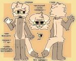 2024 anthro blonde_hair digital_drawing_(artwork) digital_media_(artwork) domestic_cat felid feline felis floppy_ears fluffy fluffy_arms fluffy_ass fluffy_back fluffy_body fluffy_ears fluffy_face fluffy_feet fluffy_fur fluffy_hair fluffy_legs fluffy_paws fluffy_shoulders fluffy_tail foxanto fur green_eyes hair lop_ears male mammal model_sheet nude oosharkoo references russian_text solo tail text watermark