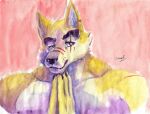 anthro barazoku canid canine canis claws cooper_krager eyebrows finger_claws fur hi_res male mammal muscular muscular_anthro muscular_male pinumontbalou remember_the_flowers scar solo solo_focus wolf yellow_body yellow_fur
