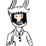  2015 animatronic anthro bow_tie exposed_endoskeleton five_nights_at_freddy&#039;s inkyfrog lagomorph machine male mammal middle_finger rabbit reaction_image restricted_palette robot simple_background solo video_games white_background withered_bonnie_(fnaf) 