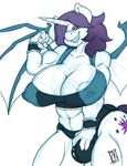  2017 abs anthro areola bat_wings blacklight_(character) breasts bulge cleavage clothed clothing cutie_mark dickgirl equine fan_character horn intersex mammal membranous_wings my_little_pony nipple_bulge winged_unicorn wings zwitterkitsune 