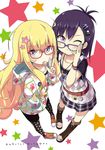  2girls bespectacled blonde_hair casual gabriel_dropout glasses multiple_girls tenma_gabriel_white tsukinose_vignette_april 
