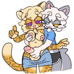 2024 :3 after_transformation anthro areola balls bottomwear bottomwear_down breast_fondling breast_grab breast_play breasts chest_tuft clothed clothing countershading crossgender dipstick_tail domestic_cat duo felid feline felis fondling genitals gynomorph hair hand_on_breast handjob handjob_from_behind heterochromia hi_res holding_head human_to_anthro humanoid_genitalia humanoid_penis intersex male male/male mammal markings mtg_crossgender mti_crossgender nipples open_mouth pants pants_down partially_clothed penile penis pop_(popstick) popstick sex shark_tail shorts species_transformation spiral_eyes tail tail_markings transformation transformation_through_kiss tuft white_hair yellow_sclera