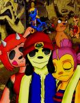  2009 amphibian bear canine cigarette clothed clothing feline frog mammal meanmotorscooter parappa_the_rapper um_jammer_lammy video_games 
