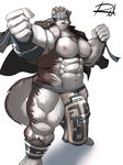  bulge canine horkeukamui male mammal muscular nipples pecs reclamonrex solo tokyo_afterschool_summoners wolf 