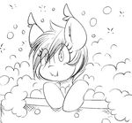  2016 bat_pony bubble bubble_bath cutie equine fan_character fangs female looking_at_viewer mammal monochrome my_little_pony nolegs_(oc) replica_(artist) slit_pupils solo 