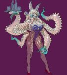 absurd_res animal_humanoid anthro big_breasts breasts bunny_costume cephalopod cephalopod_humanoid changing_color clothing coleoid costume covering covering_breasts covering_crotch covering_self eyelashes fake_ears footwear footwear_only hi_res high_heels horizontal_pupils huge_breasts humanoid marine marine_humanoid mimic_octopus mollusk mollusk_humanoid mostly_nude multicolored_body non-mammal_breasts nude octopodiform octopus octopus_humanoid pseudo_hair pupils purple_background serving_tray shion_humine shoes shoes_only simple_background suckers tentacle_arms tentacle_hair tentacles