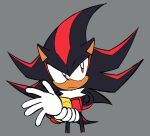  1boy cropped_legs furry furry_male gloves grey_background looking_to_the_side male_focus maxoke red_eyes shadow_the_hedgehog solo sonic_(series) white_gloves 