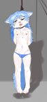 2024 3_toes absurd_res adult_(lore) anthro arms_tied_behind_back asphyxiation barely_visible_genitalia barely_visible_pussy bikini_bottom_only blue_hair blue_tail bodily_fluids bound breasts clothed clothing corpse dead_eyes death death_arousal domestic_cat dripping ears_down erotic_asphyxiation exposed_breasts eye_roll feet felid feline felis female fluffy fluffy_tail forced fumi_(lolcat00) genital_fluids genitals hair hanged hi_res killing legs_in_air lolcat00 long_hair mammal navel neck_tuft nipples noose nude peril pigeon_toed pivoted_ears pussy pussy_juice_drip pussy_juice_string rope scared shadow small_breasts snuff solo tail toes tongue tongue_out topless tuft underwear underwear_only vaginal_fluids wince