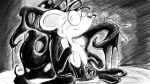 16:9 animal_crossing anthro big_ears black_tentacles bodily_fluids clothed clothing digital_drawing_(artwork) digital_media_(artwork) dragonweirdo dripping eyewear eyewear_on_head female frown glasses glasses_on_head glistening glistening_clothing glistening_swimwear greyscale hi_res mammal monochrome mouse murid murine nintendo one-piece_swimsuit partially_submerged petri_(animal_crossing) rodent solo story story_in_description sweat sweatdrop swimwear tentacle_around_arm tentacles water wet widescreen worried