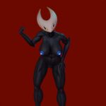 1:1 abs arthropod athletic athletic_female black_body blue_nipples female hollow_knight hornet_(hollow_knight) humanoid low_res muscular nipples nude orangemirror824 solo team_cherry yellow_eyes