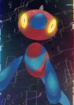  chromatic_aberration film_grain floating_head glitch glowing glowing_eyes grey_background highres inyo_124 light_particles no_humans pokemon pokemon_(creature) porygon-z rectangle solo yellow_eyes 