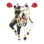 anthro antlers black blush canid canine canis deer degradation domestic_dog duo female female/female gold_(metal) hi_res hooves horn hybrid mamavixy mammal poodle red white