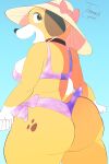 absurd_res big_butt bikini breasts butt canid canine canis clothed clothing collar domestic_dog hi_res looking_at_viewer looking_back looking_back_at_viewer mammal martha_lorraine martha_speaks swimwear tagme thick_thighs toonarscontent top-down_view wide_hips