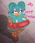 absurd_res anthro areola big_breasts blue_body breasts breezie_the_hedgehog cleavage clothed clothing dialogue eulipotyphlan eyelashes female hedgehog hi_res huge_breasts legwear mammal nipple_outline renegade-157 sega shadow short_stack solo sonic_the_hedgehog_(series) text thick_thighs thigh_highs