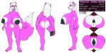 anonymous_artist anthro anus areola big_areola big_breasts black_anus black_areola black_lips black_nipples black_tongue black_vulva blue_eyes breasts canid canine canis colored_nails ear_tuft female fur genitals hair hi_res huge_breasts hyper hyper_breasts innie_vulva lips mammal model_sheet nails nipples pawpads pink_body pink_fur plantigrade plantigrade_pawpads red_nails simple_background solo tongue tuft vulva white_body white_fur white_hair wolf yuni_hermit