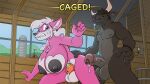 absurd_res anthro areola balls barn big_areola big_breasts big_penis black_areola black_nipples bodily_fluids bovid bovine breasts canid canine canis cattle chastity_cage chastity_cage_only chastity_device chastity_device_only cum cum_drip cum_dripping_from_penis dominant dominant_male dripping drooling duo emanata foreskin furfragged genital_fluids genitals gynomorph hi_res humanoid_genitalia humanoid_penis intersex intersex/male male male_dominating_gynomorph mammal nipples nude penis saliva submissive submissive_gynomorph submissive_intersex text tongue tongue_out wearing_chastity_cage wearing_chastity_device wince wolf yuni_hermit