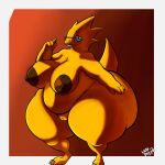 alphys anthro areola belly big_breasts big_butt breasts butt eyewear female genitals glasses hi_res huge_breasts huge_butt huge_thighs hyper hyper_butt hyper_thighs lazy_dogg0 monster nipples reptile scalie slightly_chubby solo thick_thighs undertale_(series) vulva wide_hips