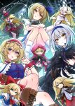  3girls alice_margatroid alice_margatroid_(pc-98) blonde_hair blue_dress blue_eyes dolls_in_pseudo_paradise dress grey_hair hairband highres hourai_doll looking_at_viewer multiple_girls onikoroshi red_hairband shanghai_doll short_hair touhou 