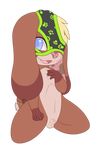  alpha_channel amazonianashe animal_genitalia anthro balls blue_eyes canine clothing cub dog ears_down fully_sheathed hi_res hybrid kneeling lagomorph male mammal nude rabbit sheath simple_background solo transparent_background underwear underwear_on_head young 