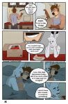 2024 anthro anthro_on_anthro antlers appliance arctic_hare artist_name bedding biped blanket box brown_body brown_fur brown_hair close-up colored comic container deer dialogue duo end_page english_text eyes_closed food francis_(gearfox98) fridge fur gearfox98 glass grey_body grey_fur hair happy hare hector_(gearfox98) hi_res horn inside interspecies kitchen kitchen_appliance lagomorph leporid looking_at_another male male/male mammal night page_number pillow romantic romantic_couple short_hair smile speech_bubble spooning talking_to_another text thought_bubble under_covers