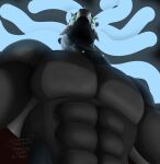 4_eyes abs absurd_res alien anthro dreadlocks glowing glowing_hair green_light hair hi_res horn kristen_(teymosoo) lights living_machine looking_at_viewer looking_down looking_down_at_viewer looming machine male multi_eye muscular muscular_anthro muscular_male nykto_orygn_euster(teymosoo) robot robot_anthro screen screen_face solo solo_focus textured teymosoo wide_shoulders