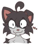 2025 anthro arm_tuft bent_ear bust_portrait cheek_tuft colored domestic_cat eyelashes facial_tuft felid felidae feline felis female fidelbon fluffy fluffy_shoulders fur grey_body grey_fur heart_symbol looking_at_viewer low_res male_(lore) mammal owo pablo_(jabaox) portrait pupils shaded shoulder_tuft small_pupils solo toony tuft white_body white_fur