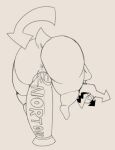 2025 big_butt bodily_fluids butt computer_virus_(species) deltarune female fourssss genital_fluids genitals hi_res horn horned_humanoid humanoid sex_toy sex_toy_insertion solo swirling_eyes tail thick_thighs undertale_(series) virovirokun vulva
