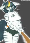  2017 anthro ballistic-cottontail black_stripes breasts clothed clothing crossgender digital_media_(artwork) equine female hair looking_at_viewer mammal notglacier raik_(glacierponi) simple_background solo standing stripes zebra 