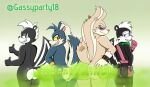 anthro archie_comics big_butt black_body blue_body blue_fur bubble_butt butt butt_focus clothing fan_character fart fart_cloud fart_fetish farting_at_viewer fur geoffrey_st._john gesture gloves green_kerchief hand_gesture handwear hi_res idw_publishing kerchief looking_at_viewer male_farting mammal markings mephitid nude nude_male red_eyes rough_the_skunk sega simon_(supersonicparty18) skunk skunk_spray smile smiling_at_viewer sonic_the_hedgehog_(archie) sonic_the_hedgehog_(comics) sonic_the_hedgehog_(idw) sonic_the_hedgehog_(series) striped_body striped_head striped_markings striped_tail stripes supersonicparty18 tail tail_markings tan_body tan_fur thick_thighs thumbs_up tumble_the_skunk white_body white_fur yellow_sclera