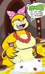 absurd_res accessory animal_humanoid anthro belly belly_grab beverage big_belly blue_eyes bow_ribbon bowser&#039;s_inside_story bracelet burping cake dessert dialogue digital_media_(artwork) doughnut dragon eating english_text female food frosting gassy gem groping_belly hair_accessory hair_bow hair_ribbon hi_res hot_dog humanoid jewelry koopa koopa_humanoid koopaling mario_and_luigi_(series) mario_bros mythological_creature mythological_scalie mythology necklace nintendo open_mouth overweight overweight_anthro overweight_female pastry pearl_(gem) pearl_necklace ribbons scalie scalie_humanoid sebaku slob smile soda soda_bottle solo sound_effects speech_bubble spikes text thick_thighs tongue tongue_out wendy_o._koopa