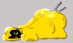 anthro armless ass_up big_breasts big_butt bodily_fluids breasts butt ejaculation female fizzlit_(mario) genital_fluids goo_creature hhbrother legless orgasm overweight overweight_female simple_background sketch solo sweat vaginal_fluids vaginal_squirting yellow_body