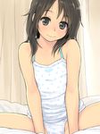  black_eyes black_hair eyebrows eyebrows_visible_through_hair kikurage_(crayon_arts) looking_at_viewer original panties polka_dot polka_dot_panties short_hair solo spread_legs underwear 