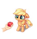  &lt;3 &lt;3_eyes 2016 apple applejack_(mlp) blonde_hair duo earth_pony equine female feral food friendship_is_magic fruit fur green_eyes hair hi_res holding_food holding_object hooves horse inowiseei long_hair mammal my_little_pony pony simple_background smile solo_focus white_background 