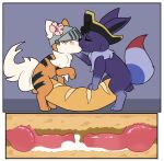animal_genitalia balls bodily_fluids bread canine_genitalia cum cum_inside doggystyle duo ejaculation feral flowerbud food food_fetish food_play from_behind_position generation_1_pokemon genital_fluids genitals growlithe hand_on_face hi_res in_food internal kiss_on_lips kissing knot knotting male male/male napoleon_(species) nintendo orgasm pokemon pokemon_(species) robin_dismas sex sharing_food simultaneous_orgasms thrusting