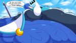 16:9 2025 absurd_res armor back_rolls belly belly_rolls beverage big_belly blue_body blue_eyeshadow blue_scales blue_sky breasts butt capcom chubby_cheeks clothed clothing digital_drawing_(artwork) digital_media_(artwork) drinking e_tank english_text eyelashes eyes_closed eyeshadow fat_arms fat_rolls feederism female fish_tail gloves handwear headgear helmet hi_res holding_beverage holding_object huge_belly humanoid hyper hyper_belly machine makeup marine mega_man_(series) megaman_(classic) melee_weapon merfolk morbidly_obese morbidly_obese_female morbidly_obese_humanoid obese obese_female obese_humanoid outside overweight overweight_female overweight_humanoid polearm repeated_text robot robot_humanoid robot_master scales shweetmagnet side_view sky sky_background solo splash_woman split_form stuffing tail text thick_tail thought_bubble thoughts trident weapon weight_conscious weight_gain widescreen