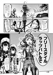  alternate_costume belt blood blood_on_face bonnet boots bow choufu_shimin comic corset double_bun glasses greyscale headgear isolated_island_hime kantai_collection kirishima_(kantai_collection) kongou_(kantai_collection) long_hair microphone monochrome page_number shinkaisei-kan short_hair surprised tears thigh_boots thighhighs translated wiping_tears 
