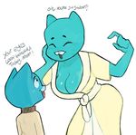  bathrobe cartoon_network cat clothing feline female gumball_watterson male mammal mother nicole_watterson parent robe son the_amazing_world_of_gumball 