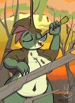 absurd_res anthro bathing big_breasts branch breasts claws digital_media_(artwork) dirty dreamworks eyelashes eyes_closed female green_body hi_res lizard messy mud mud_bath mud_covered muddy naturally_censored navel nude nude_female open_mouth outside overweight overweight_female plant pseudo_hair reptile sally-barros scale_hair scales scalie scrub_brush scrubbing sebaku shrek_(series) smile solo sunset tail tree wam wide_hips yellow_body