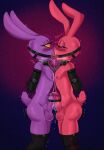 anal anal_penetration anthro armbinder bdsm binder_(restraint) bodily_fluids bondage bondage_gear bound bound_together chained_together clothing collar drooling duo ejaculation eyelashes french_kissing frottage frotting_while_penetrated gag genital_fluids genitals humanoid_genitalia humanoid_penis kissing lagomorph latex latex_clothing leaking_precum legwear lidded_eyes looking_at_another looking_pleasured male male/male mammal moan object_in_ass open_mouth orgasm penetration penile penis penis_bondage penises_touching precum questionable_consent restraints ring_gag saliva saliva_string scut_tail selfcest sex sex_toy sex_toy_in_ass sex_toy_insertion short_tail simultaneous_orgasms square_crossover tail thigh_highs tongue tongue_out tw1nkd3m0n vibrator vibrator_in_ass