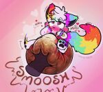 anthro blush bodily_fluids bracelet canid canine canis cum cum_in_diaper diaper diaper_squish disembodied_hand duo erection erection_in_diaper feces fur genital_fluids glitter_(glitterpop!) glitterpop! hand_on_diaper hi_res jewelry ludis-luteo male mammal multicolored_body multicolored_ears multicolored_fur multicolored_tail onomatopoeia paws rainbow_body rainbow_ears rainbow_fur rainbow_tail soiled_diaper solo_focus sound_effects sparklefur tail text touching_diaper unclean_diaper used_diaper white_body white_fur wolf