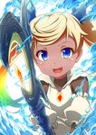  blonde_hair blue_eyes byoubyou granblue_fantasy holding io_euclase looking_at_viewer magic solo staff tan twintails upper_body watercraft 