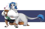  ! anthro big_breasts breasts caprine clothed clothing duo feline female goat huge_breasts hybrid hyper hyper_breasts lion male mammal nipples overweight redpixie smile standing taur 