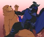  anthro anthro_on_anthro dragon duo ejaculation frottage fur hi_res male male/male mammal penis sex slightly_chubby spook_the_bear tattoorexy ursine 