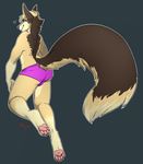  &lt;3 anthro bulge canine clothed clothing fur hair looking_at_viewer male mammal osiris_henschel redpixie smile solo thick_thighs topless underwear 