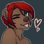  &lt;3 ambiguous_gender anthro fur hair looking_at_viewer mammal mustelid otter redpixie smile solo tongue tongue_out 