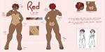  anthro bear butt english_text female flat_chested fur hair mammal model_sheet nipples nude overweight pussy redpixie smile solo standing teeth text 