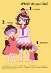  barefoot black_hair bow bowl english heart highres horns kijin_seija minigirl multiple_girls multiple_persona purple_hair red_eyes rin_tarou sukuna_shinmyoumaru sweatdrop touhou translated yuri 