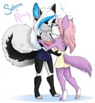  &lt;3 anthro canine clothed clothing duo ear_piercing eyes_closed female female/female kissing mammal piercing redpixie smile standing 