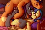  anal balls bed bisexual blush cum cum_inside eyes_closed fan_character female friendship_is_magic group group_sex half-closed_eyes male mricantdraw my_little_pony passionate penis sex threesome tongue wings 